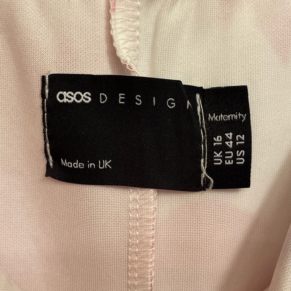 ASOS DESIGN Maternity Ruffle Midi dress in Pink Floral Print - Picture 7 of 8